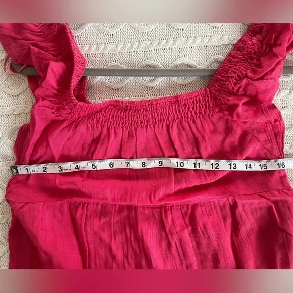 NWT Lush “Azalea” Pink Flutter Sleeve Tiered Summer Dress Women’s XS - Picture 9 of 15
